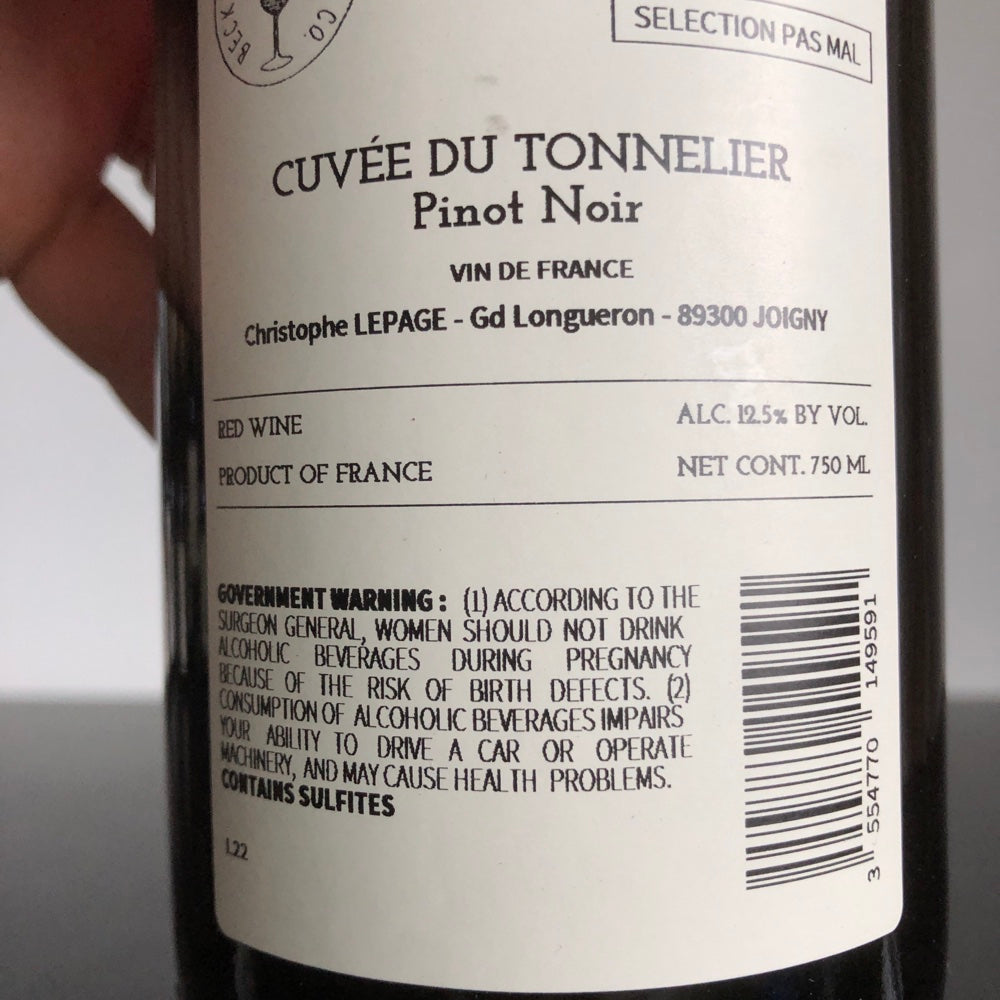 2022 Domaine Christophe Lepage 'Cuve du Tonnelier' Pinot Noir