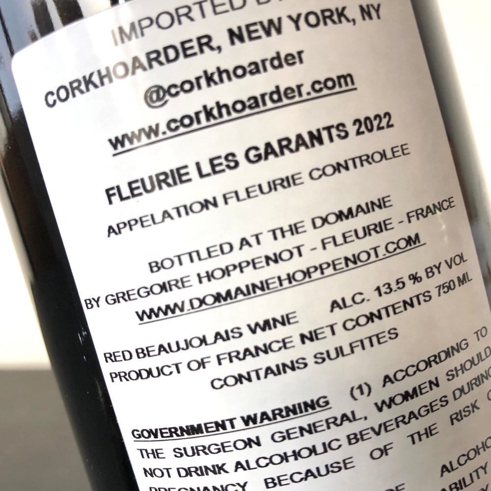 2022 Domaine Gregoire Hoppenot, Fleurie 'Les Garants', Beaujolais, France