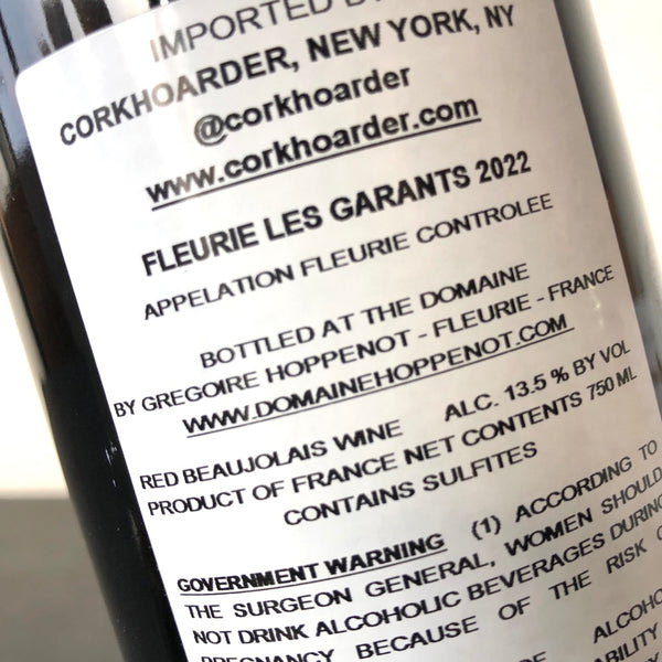 2022 Domaine Gregoire Hoppenot, Fleurie 'Les Garants', Beaujolais, France