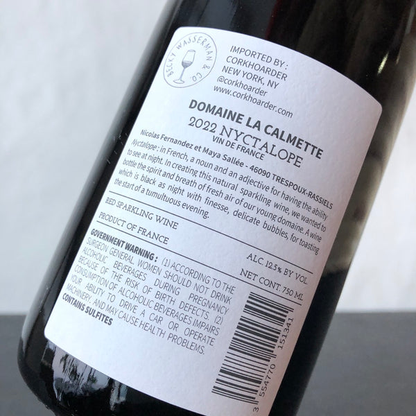2022 Domaine La Calmette 'Nyctalope' Petillant Naturel Rouge, Vin de France