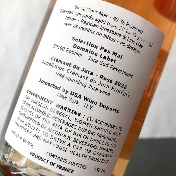 2022 Domaine Labet Cremant du Jura Rose Brut, France