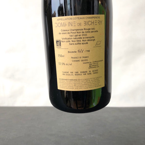 2022 Domaine de Bichery 'En Val Lige' Coteaux Champenois Champagne, France