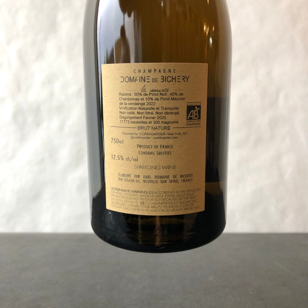 2022 Domaine de Bichery 'La Source' Brut Nature, Champagne, France