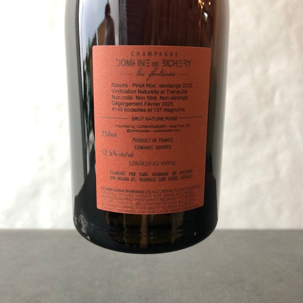 2022 Domaine de Bichery 'Les Fontaines' Rose Brut Nature, Champagne, France