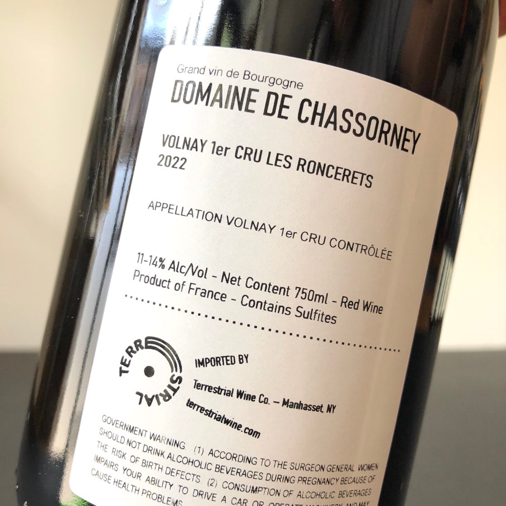 2022 Domaine de Chassorney Volnay 1er Cru Les Roncerets, Burgundy, France