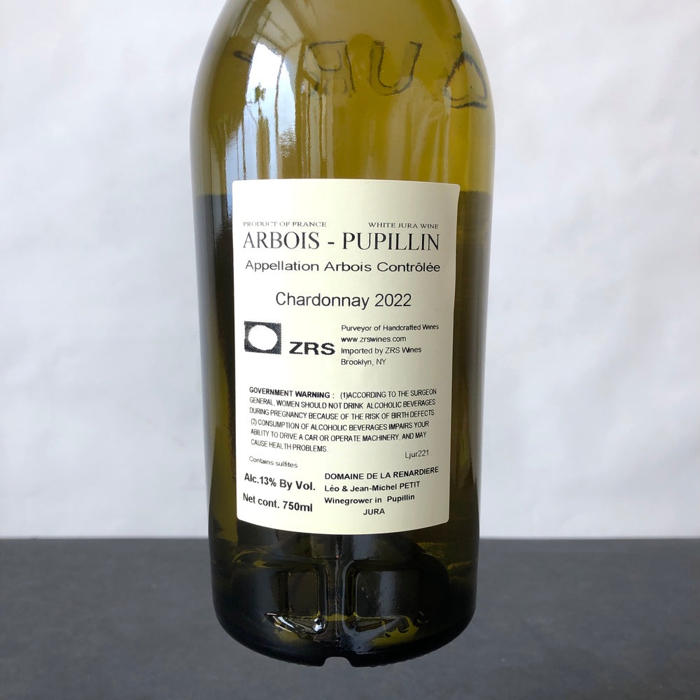 2022 Domaine de la Renardiere Arbois-Pupillin Jurassique Pupillin Blanc, Jura, France