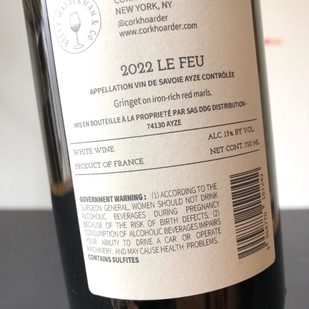 2022 Domaine du Gringet, 'Le Feu' Ayze Blanc, Savoie, France