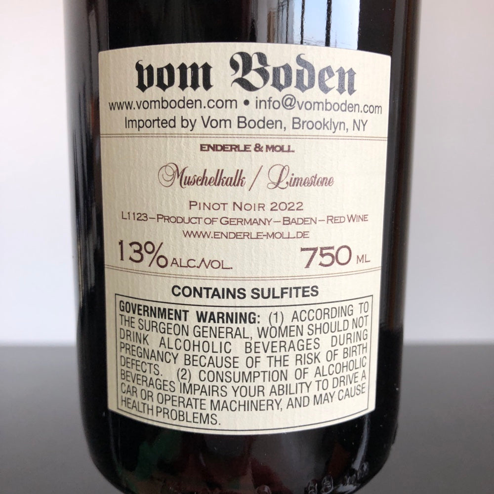 2022 Enderle & Moll, Pinot Noir Muschelkalk, Baden, Germany