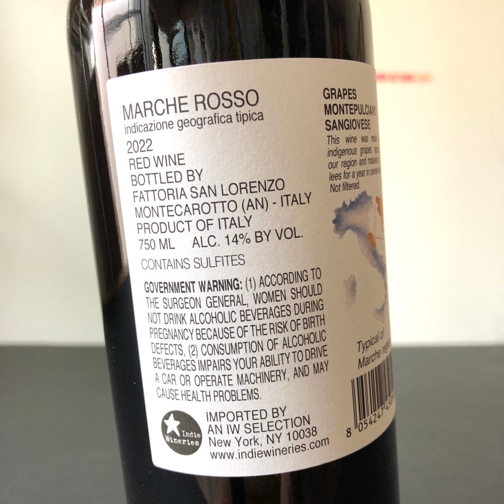 2022 Fattoria San Lorenzo,  Marche Rosso IGT “di Gino” Marche, Italy