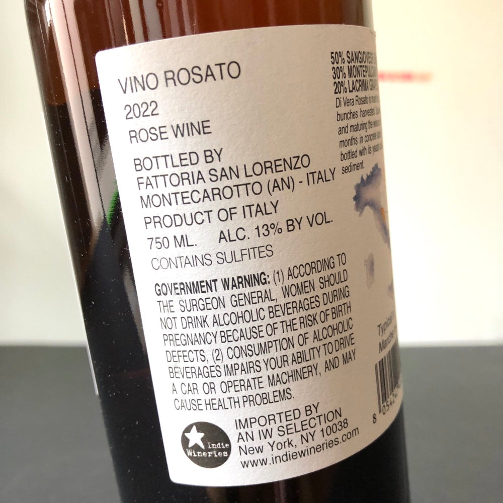 2022 Fattoria San Lorenzo, Rosato “Di Vera”, Marche, Italy