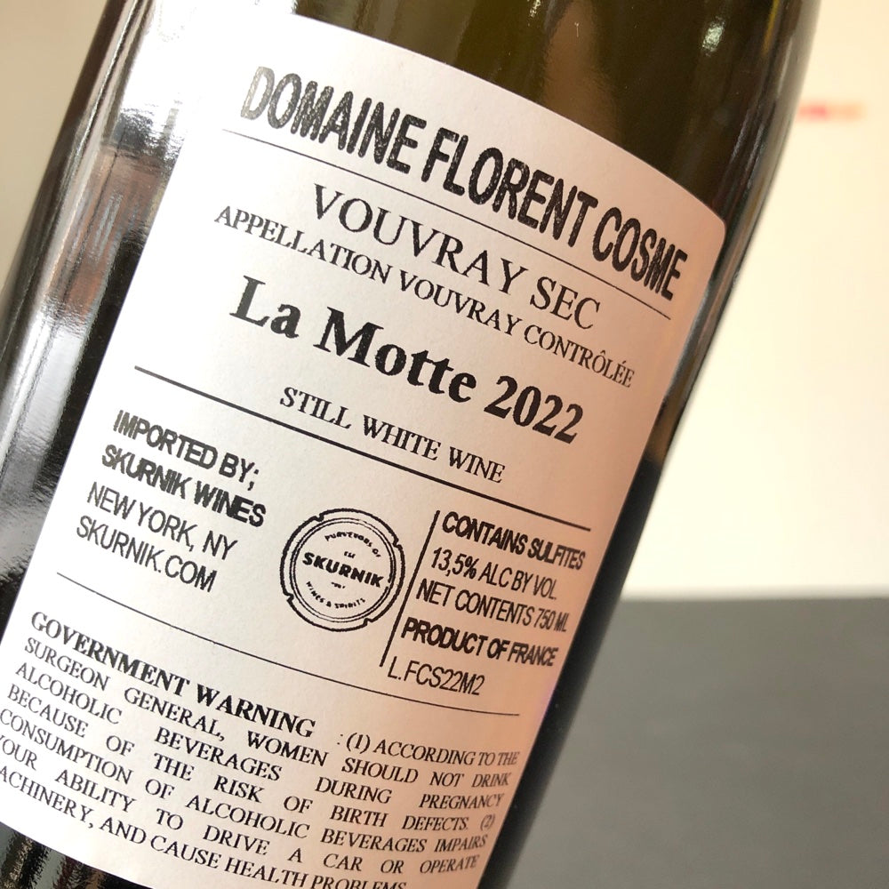 2022 Florent Cosme Vouvray 'La Motte', Loire, France