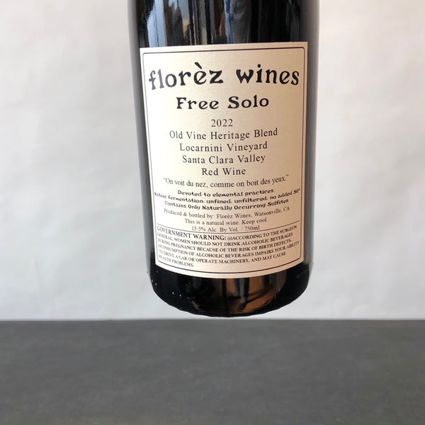 2022 Florez Wines 'Free Solo' Old Vine Heritage Blend Santa Clara Valley, USA
