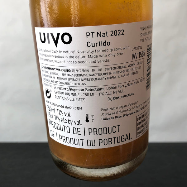 2022 Folias de Baco 'Uivo' Curtido Branco Pet Nat, Douro, Portugal
