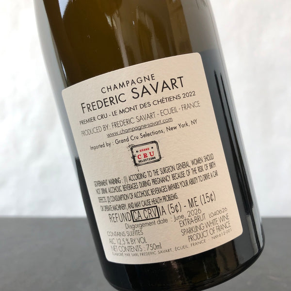 2022 Frederic Savart Le Mont des Chretiens Premier Cru Extra Brut Champagne, France