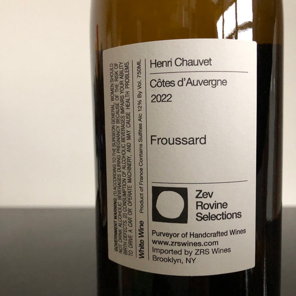 2022 Henri Chauvet Cotes d'Auvergne 'Froussard', Loire, France