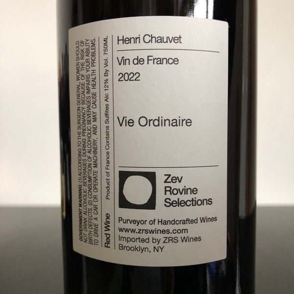 2022 Henri Chauvet Vie Ordinaire, Vin de France