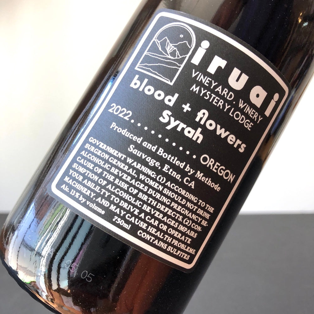 2022 Iruai 'Blood + Flowers' Syrah, Applegate Valley, Oregon, USA