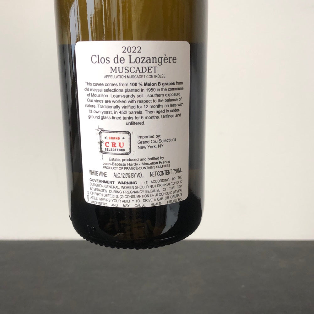 2022 Jean Baptiste Hardy Clos de Lozangere, Muscadet, France