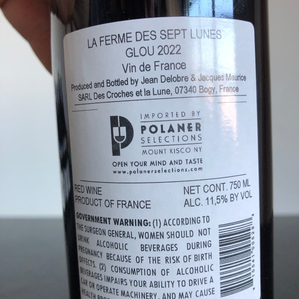 2022 Jean Delobre La Ferme Des Sept Lunes 'Glou' Gamay VDF, Rhone, France