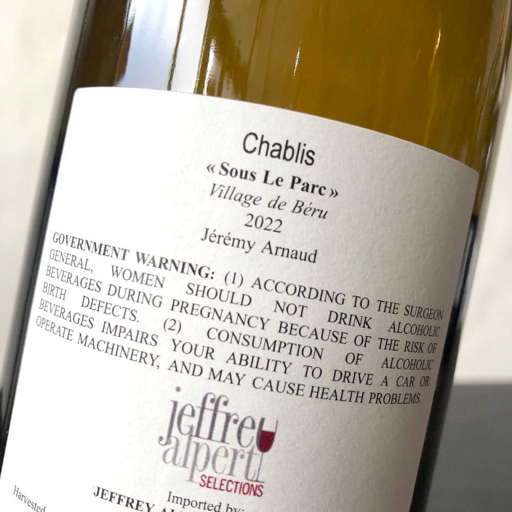 2022 Jeremy Arnaud Chablis 'Sous le Parc', Burgundy, France