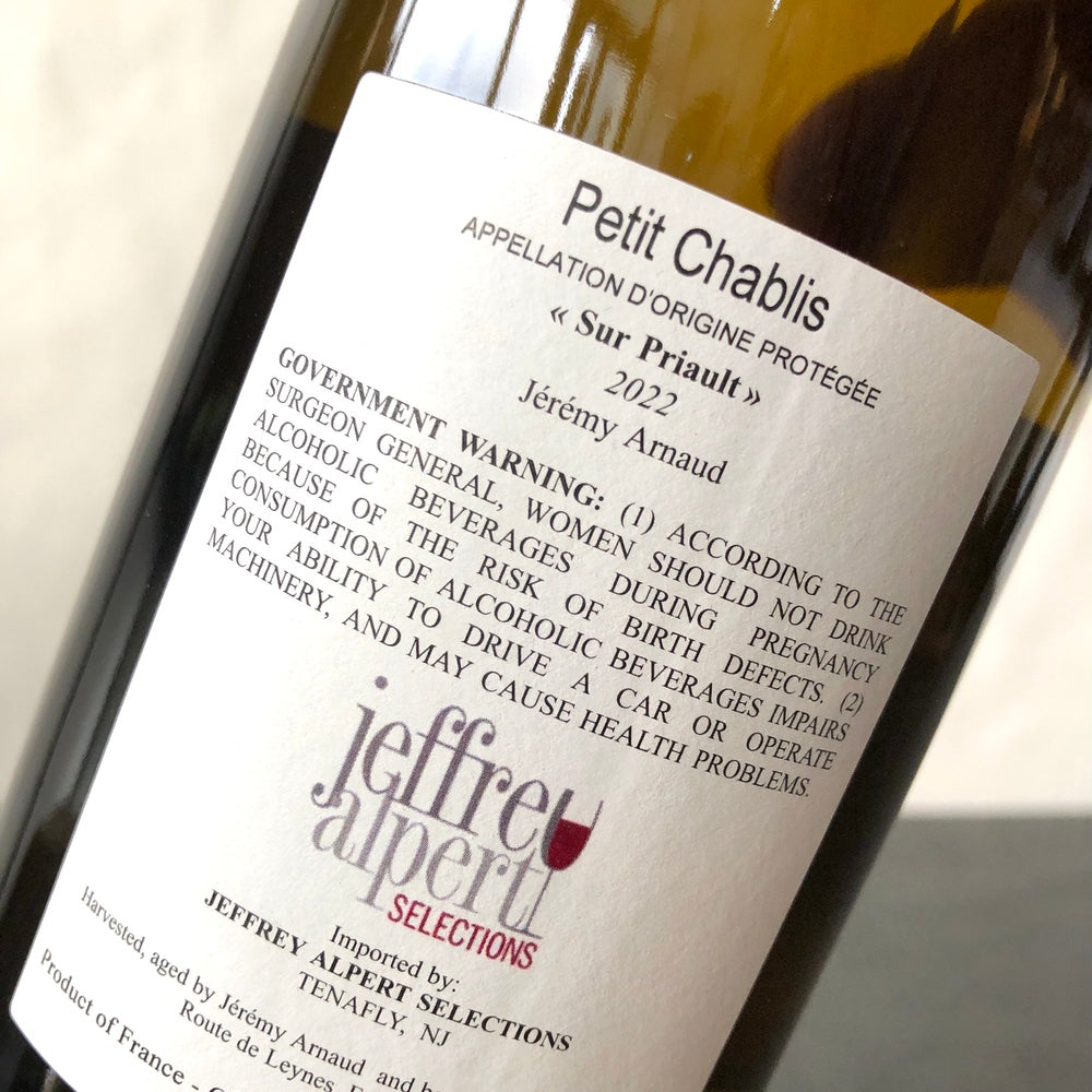 2022 Jeremy Arnaud Petit Chablis Sur Priault, Burgundy, France