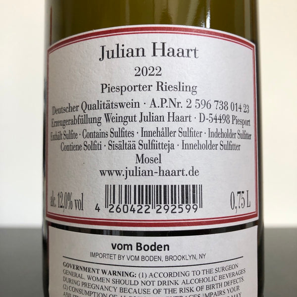 2022 Julian Haart Piesporter Riesling, Mosel, Germany