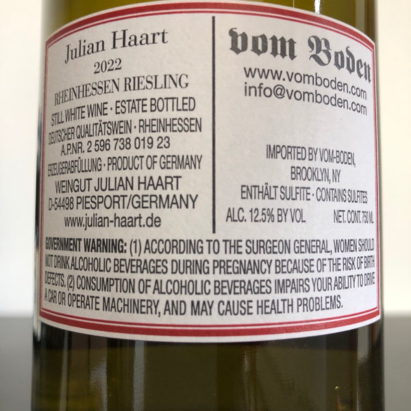 2022 Julian Haart Rote Erden Riesling, Germany