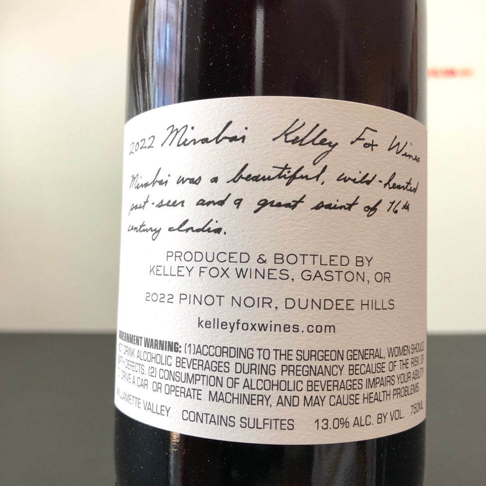 2023 Kelley Fox Wines 'Mirabai' Pinot Noir Dundee Hills, Oregon
