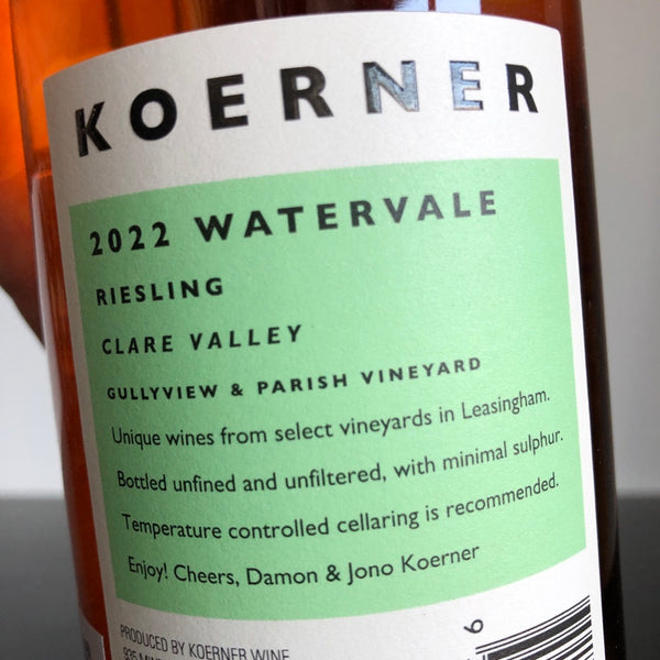 2022 Koerner Watervale Gullyview Vineyard Riesling, Clare Valley, Australia