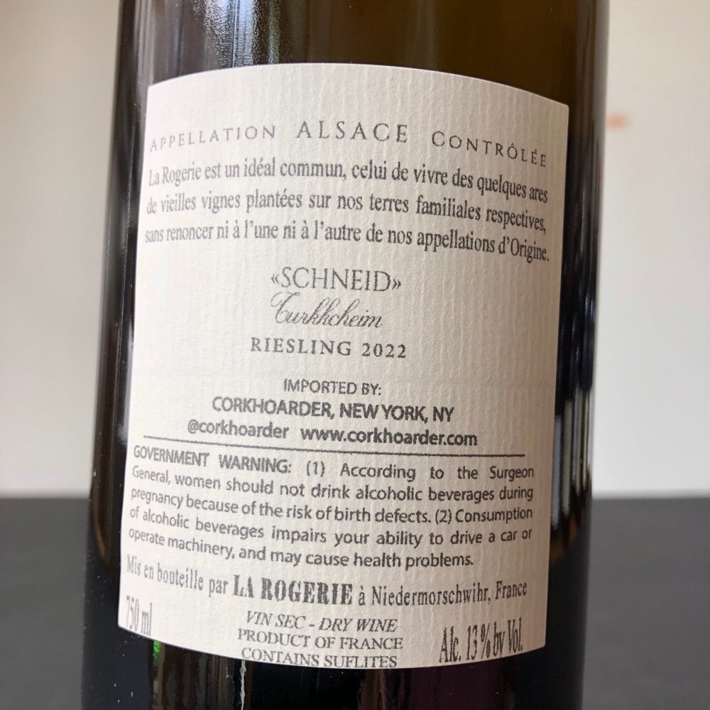 2022 La Rogerie Riesling 'Schneid' Turckheim, Alsace, France