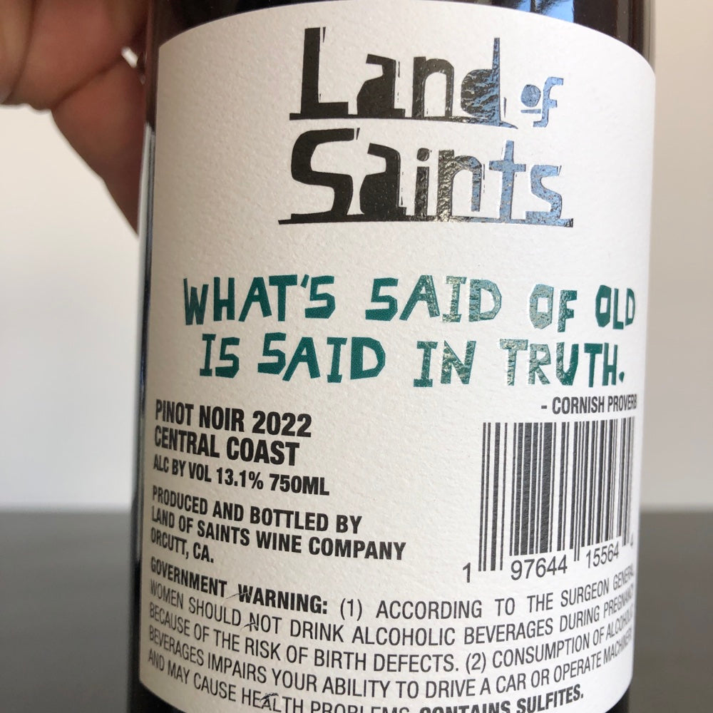 2022 Land of Saints Pinot Noir, Central Coast, USA