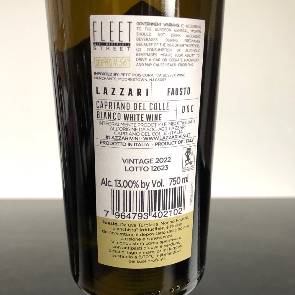 2022 Lazzari Capriano del Colle 'Fausto' Bianco Lombardy, Italy