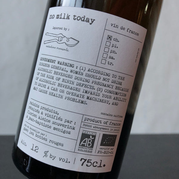 2022 Les Bottes Rouges 'No Milk Today' Chardonnay, Vin de France
