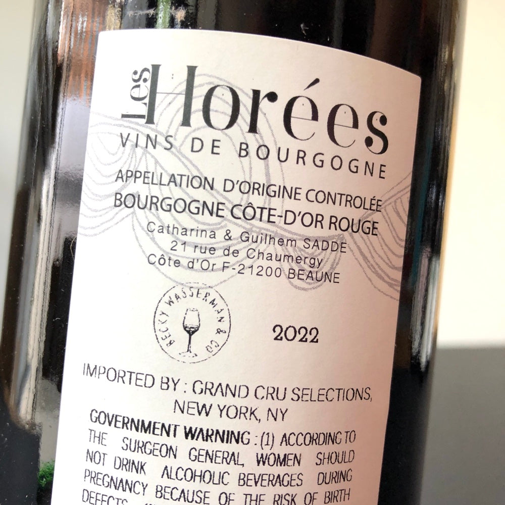 2022 Les Horees Bourgogne Rouge Le Vieux Sage, Burgundy, France