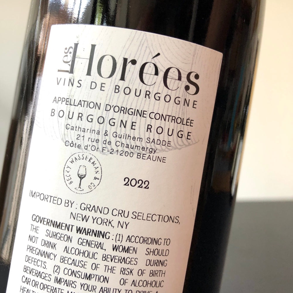 2022 Les Horees Bourgogne Rouge 'Des Six Ifs', Burgundy, France