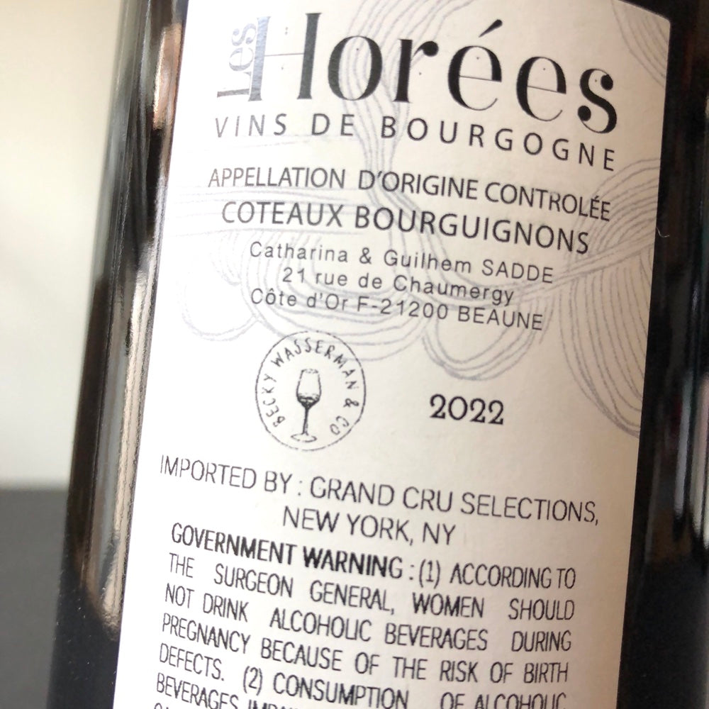 2022 Les Horées Coteaux Bourguignons Monpoulain, Burgundy, France