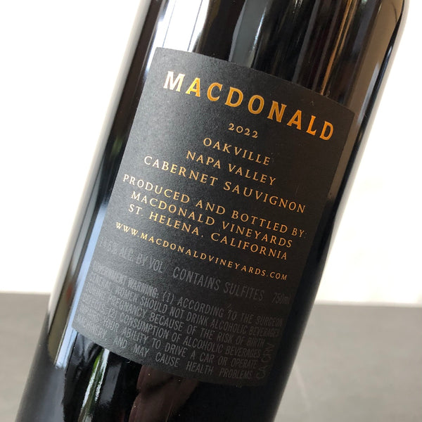 2022 MacDonald Oakville Napa Valley Cabernet Sauvignon