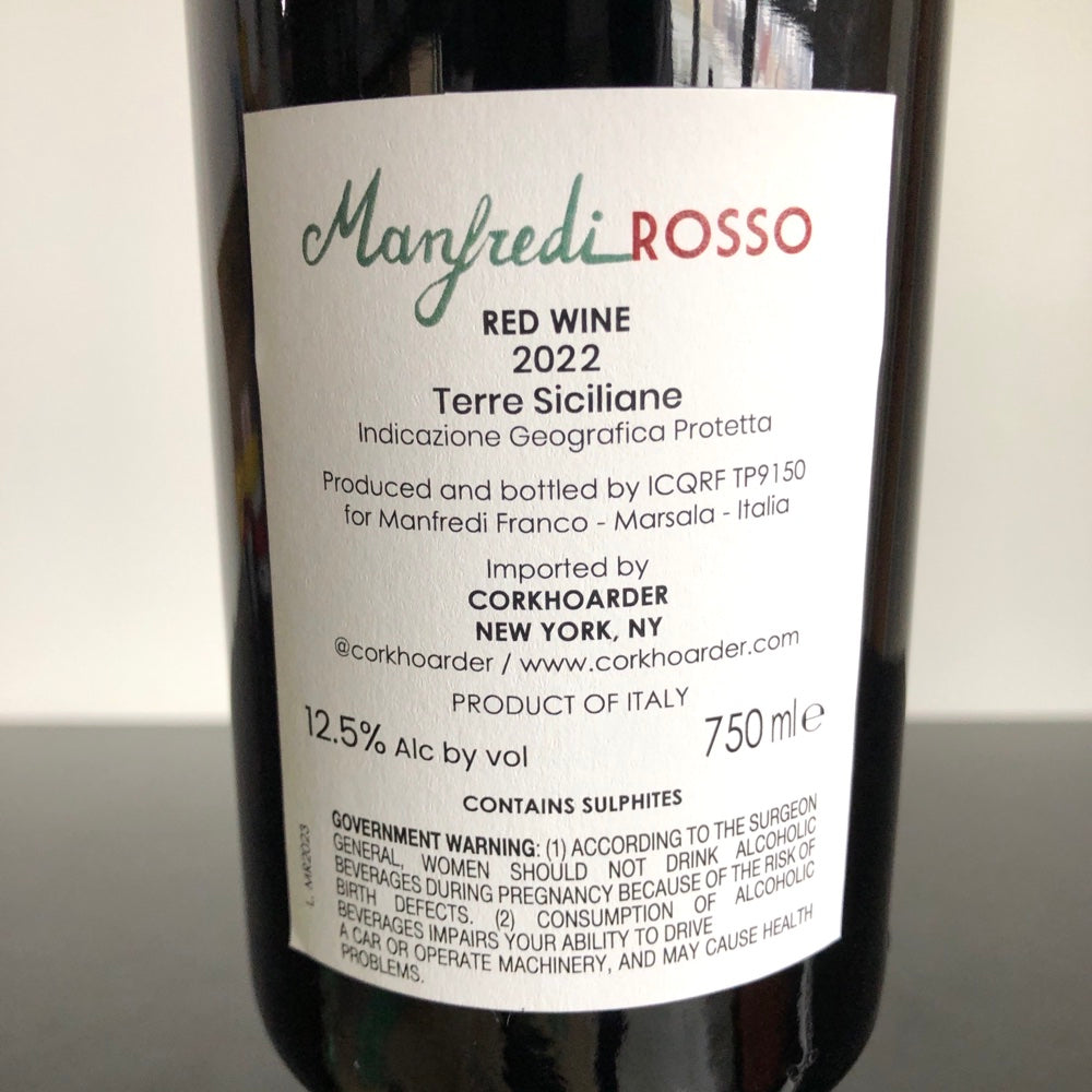 2022 Manfredi Franco Terre Sicilane Rosso