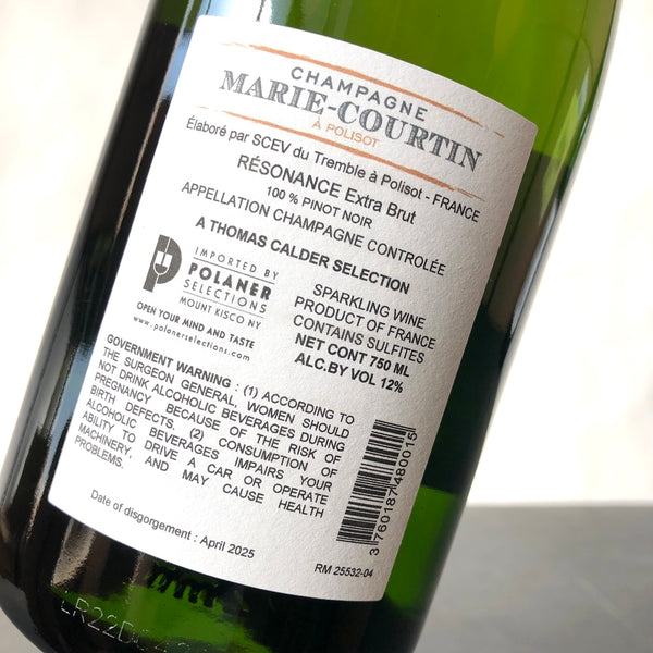 2022 Marie Courtin Resonance Blanc de Noirs Extra Brut, Champagne, France