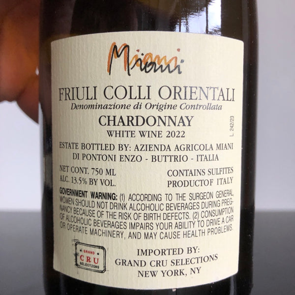 2022 Miani Chardonnay Colli Orientali del Friuli, Friuli-Venezia Giulia, Italy