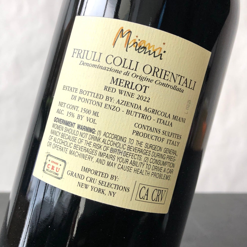 2022 Miani Merlot Colli Orientali del Friuli, Friuli-Venezia Giulia, Italy 1.5L Magnum