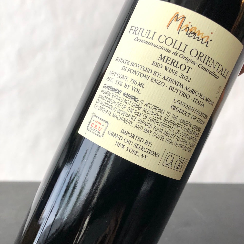 2022 Miani Merlot Colli Orientali del Friuli, Friuli-Venezia Giulia, Italy