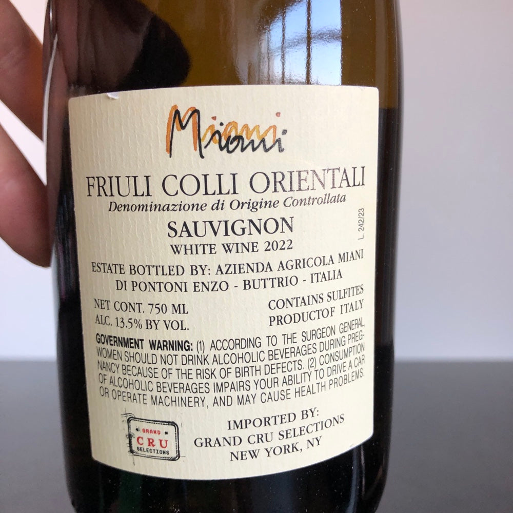 2022 Miani Sauvignon Blanc Colli Orientali del Friuli, Friuli-Venezia Giulia, Italy