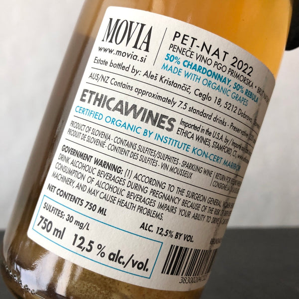 2022 Movia Pet-Nat Brut Nature Goriska Brda, Slovenia