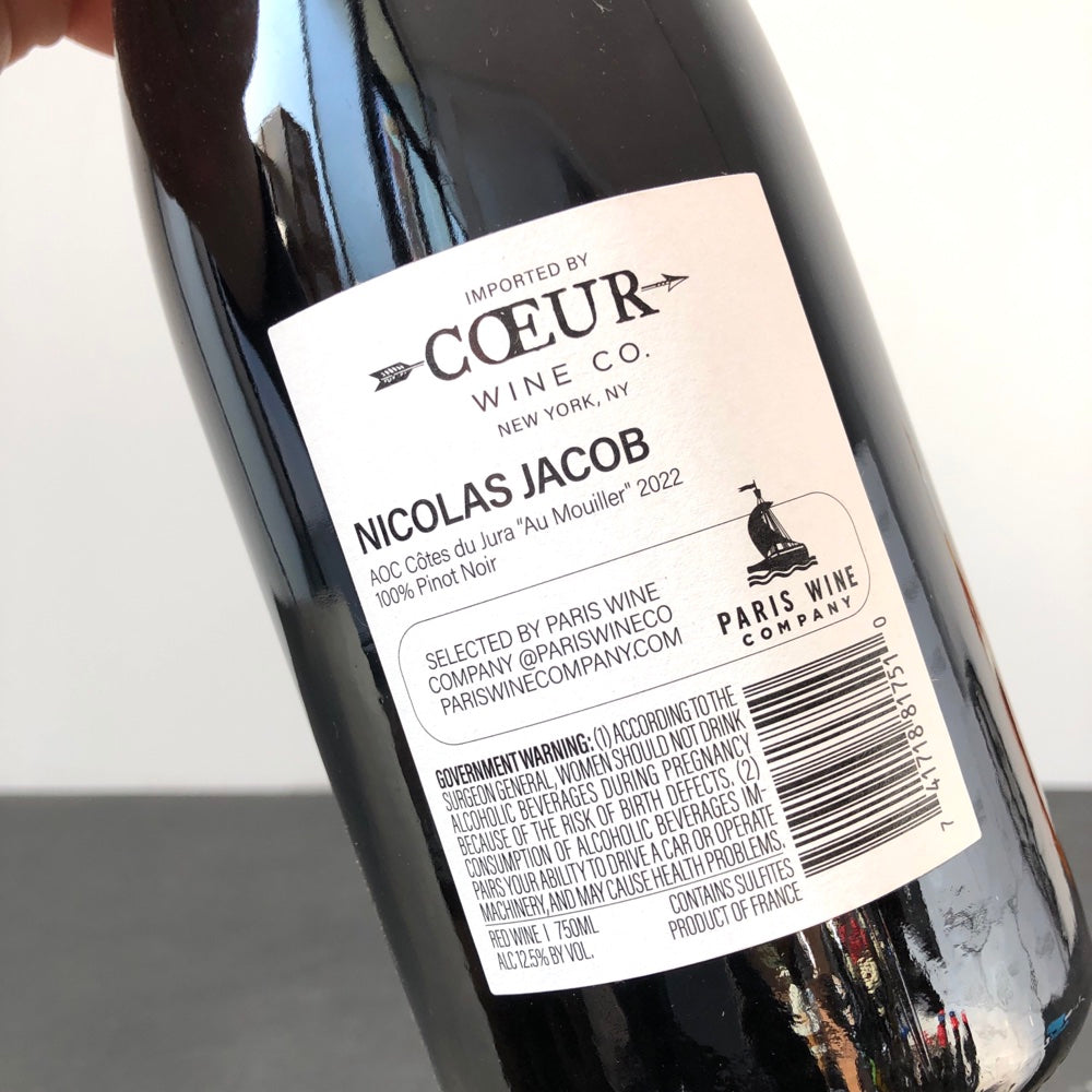 2022 Nicolas Jacob Cotes du Jura Au Mouiller Pinot Noir, France