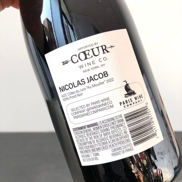 2022 Nicolas Jacob Cotes du Jura Au Mouiller Pinot Noir, France