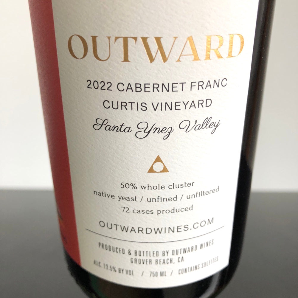 2022 Outward Curtis Vineyard Cabernet Franc Santa Ynez Valley, USA