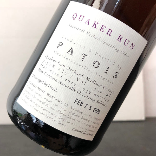 2022 Patois Cider 'Quaker Run' Virginia, United States