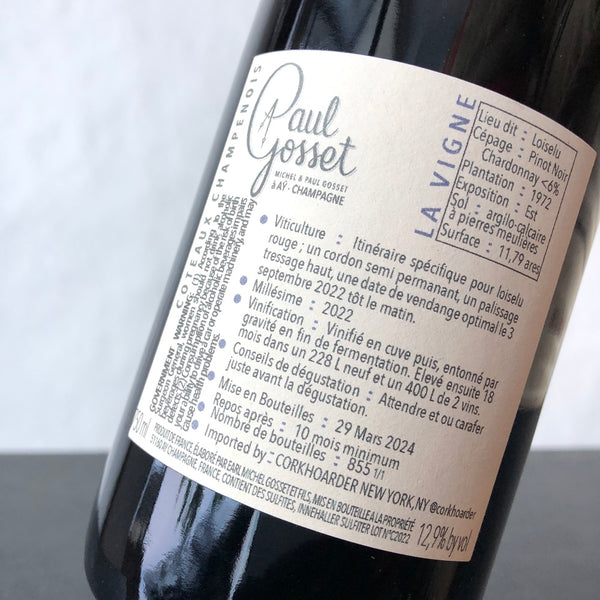 2022 Paul Gosset Coteaux Champenois 'Loiselu Rouge', Champagne, France