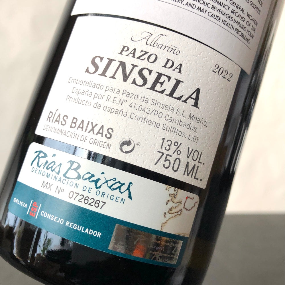 2022 Pazo da Sinsela Albarino, Rias Baixas, Spain